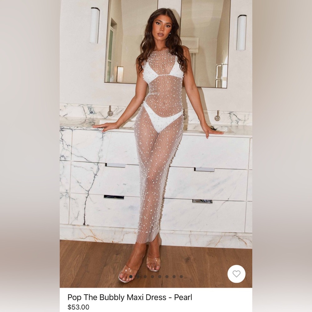 Peppermayo Pop The Bubbly Maxi Dress - Pearl